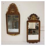 1092	2 SMALL ANTIQUE MIRRORS, LARGEST APPROXIMATELY 31 IN H, WITH SOME LOSS TO GILT TRIM