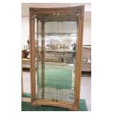1095	OUTSTANDING AMERICAN DREW CRYSTAL CABINET WITH BEVELED GLASS SIDES, DOUBLE CONCAVE DOORS WITH 4