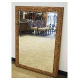 1108	BEVELED GLASS HANGING MIRROR IN ORNATE GILT FINISHED FRAME, APPROXIMATELY 36 IN X 48 IN