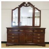 1126	STANLEY *THE AMERICAN HERITAGE* LOW CHEST W/TRIPLE BEVELED MIRROR, APPROXIMATELY 72 IN X 18 IN 