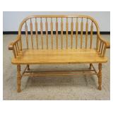 1173	OAK BENTWOOD ARROW BACK BENCH, APPROXIMATELY 46 IN X 16 IN X 35 IN H