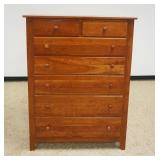 1176	SOLID CHERRY 7 DRAWER HIGH CHEST WITH PANELED SIDES, APPROXIMATELY 42 IN X 19 IN X 56 IN H
