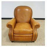 1180	BARCALOUNGER LEATHER RECLINER WITH BRASS TACK ACCENTS