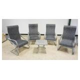 1195	AGIO PATIO METAL AND WOVEN SPRING CHAIRS AND STAND