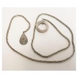 1211	STERLING SILVER BOLO TYPE NECKLACE, 2.8 TOZ