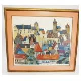 1228	ABSTRACT PRINT FRAMED & MATTED, ARTIST SIGNED B.H. 70, #13/300, APPROXIMATELY 26 IN X 30 IN OVE