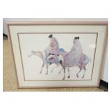 1233	CAROL GRIGG FRAMED PAINTING *THE GUARDIANS* APPROXIMATELY 36 IN X 47 IN OVERALL