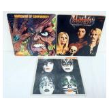 1281	ROCK RECORDS, 3 ALBUMS, KISS, ANIMOSITY, COVEN *WITCHCRAFT*