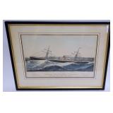 1035	FRAMED LITHOGRAPH *STEAMSHIP GALILEO WILSON LINE*, CURRIER & IVES, APPROXIMATELY 15 IN X 20 IN 