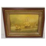 1043	OIL PAINTING ON BOARD, ARTIST SIGNED FRED TORDOFF, TITLED *THE LIGHTHOUSE WEST POINT ON THE HUD