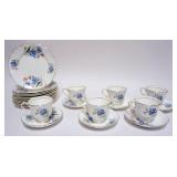 1054	DUCHES BONE CHINA, 6 CUPS & SAUCERS WITH 12 - 8 IN PLATES