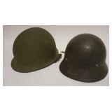 1072	2 VINTAGE MILITARY HELMETS