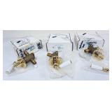 1077	LEFROY BROOKS  3 GOLD VALVES FOR BATH AND SINKS