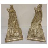 1079	PAIR OF ORNATE GILT SILVER STYLE WALL SHELVES, EACH APPROXIMATELY 9 IN X 8 IN X 14 IN H
