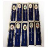 1080	ENAMELED DEMITASSE SPOONS, IMAGES OF FLOWERS