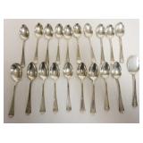1084	STERLING SILVER SPOONS AND SERVING PIECE, 15.0 TOZ