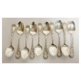 1091	10 STERLING SILVER SPOONS, 12.5 TOZ