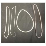 1107	4 ITALY STERLING SILVER LADIES NECKLACES, 2.16 TOZ