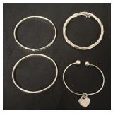 1108	4 STERLING SILVER BRACELETS, 2.01 TOZ