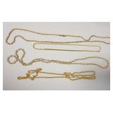 1112	4 STERLING SILVER GOLD TONE NECKLACES, 2.0 TOZ