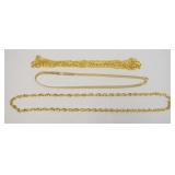 1113	3 STERLING SILVER GOLD TONE NECKLACES, 2.86 TOZ
