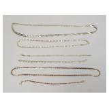 1115	3 STERLING SILVER NECKLACE AND BRACELET SETS, 2.78 TOZ
