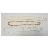 1117	3 STERLING SILVER NECKLACES, 3.01 TOZ