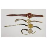 1127	4 LADIES WATCHES, AMERICAN STANDARD, HELBROS, HAMILTON AND SWISS MADE AS FOUND