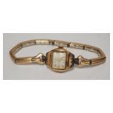 1128	14K GREYGOR LADIES 17 JEWEL WATCH AS FOUND