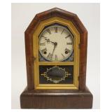 1149	GILRICH MANTLE CLOCK, APPROXIMATELY 10 IN X 5 IN X 14 IN H, MINUTE HAND LOOSE