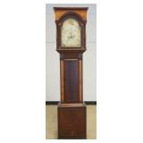 1164	D. KELLEY PHILADELPHIA ANTIQUE TALL CASE CLOCK, MAHOGANY AND BIRDSEYE MAPLE CASE, APPROXIMATELY
