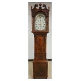 1168	ANTIQUE EMPIRE TALL CASE CLOCK WITH MOON DIAL, APPROXIMATELY 11 IN X 23 IN X 97 IN H