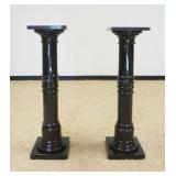 1179	PAIR OF MARBLE COLUMN PEDESTALS, EACH APPROXIMATELY 11 IN SQ X 40 IN H, SOME LOSS TO EDGES