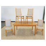 1186	DANISH FARSTRUP DINING TABLE WITH 4 CHAIRS, TABLE EXTENDS. TABLE APPROXIMATELY 55 IN X 35 IN X 