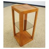 1188	ULDUM MOBELFABRIK DANSIH TEAK STAND WITH GLASS CENTER SHELF, APPROXIMATELY 12 IN SQ X 26 IN H