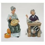 1001	ROYAL DOULTON FIGURES, SCHOOLMARM, EMBROIDERING, EACH APPROXIMATELY 8 IN HIGH