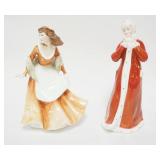 1004	ROYAL DOULTON FIGURES, AUTUMNTIME, WINTERTIME, EACH APPROXIMATELY 9 IN HIGH