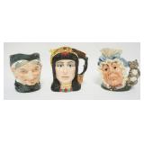 1014	ROYAL DOULTON CHARACTER TOBY JUGS, GRANNY, THE COOK & THE CHESHIRE CAT, STAR CROSSED LOVERS COL