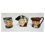 1018	ROYAL DOULTON CHARACTER TOBY JUGS, GRANNY, OLD CHARLEY, LONG JOHN SILVER, EACH APPROXIMATELY 8 