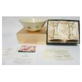 1024	LENOX CONSTITUTION CONSOLE BOWL & 2 CANDLESTICKS IN BOXES, BOWL APPROXIMATELY 10 1/2 IN X 4 IN 