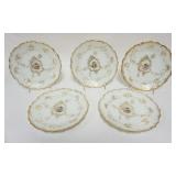 1028	LIMOGES PLATES, 5-8 1/2 IN PLATES W/GILT SCALLOPED EDGES & IMAGES OF CHERUBS