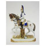 1043	DRESDEN PORCELAIN MILITARY FIGURE *GARDE IMPERIALE* APPROXIMATELY 11 1/2 IN HIGH