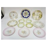 1047	ASSORTED CHINA INCLUDING SOME HAND PAINTED LIMOGES, LARGEST PIECE APPROXIMATELY 10 IN