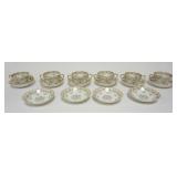 1055	THEODRE HAVILAND BOUILLON CUPS W/UNDERPLATES