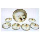 1059	HAND PAINTED NIPPON BERRY SET, 9 3/4 IN MASTER BOWL W/6-5 1/2 IN BOWLS