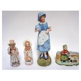 1076	ASSORTED BISQUE FIGURES INCLUDING GRANDMA AND GRANDPA, TALLEST APPROXIMATELY 13 IN
