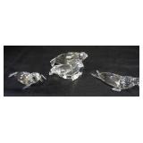 1086	SWAROVSKI CRYSTAL FIGURES, PAIR OF WALRUSES AND OF 2 SEAL FIGURE, TALLEST APPROXIMATELY 4 IN 3 