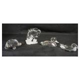 1087	SWAROVSKI CRYSTAL FIGURES,  PAIR OF DUCKS, TURTLE AND FISH FIGURE, TALLEST APPROXIMATELY  3 IN 