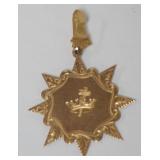 1107	1917 CATHOLIC SCHOOL PENDANT, 10K , 1.94 DWT