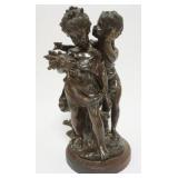 1115	AUGUSTE MOREAU SIGNED BRONZE STATUE OF 2 CHILDREN, APPROXIMATELY 17 IN H